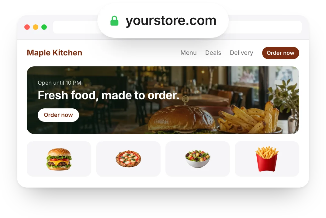 Maple Kitchen's own website open in a browser at its own address